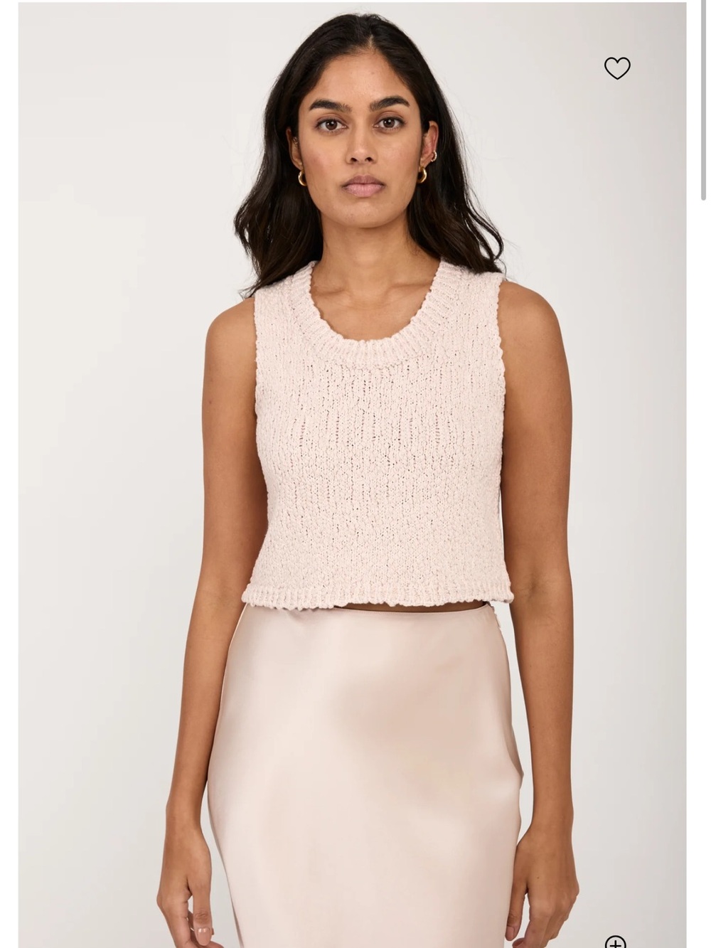 Sablyn Bay Cropped Knit Tank Top in Lunar - Size Medium